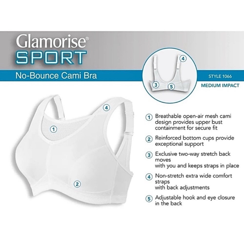 Glamorise 36C Nude No Bounce Sports Bra! NEW! - Picture 9 of 16